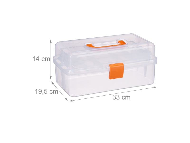  Boîte de rangement pratique transparente 14 x 33 x 19,5 cm avec 9 compartiments rangement bureau en plastique blanc 13_0006717  - Conforama B