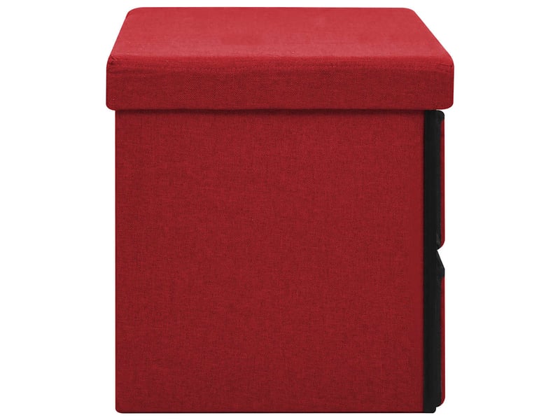  Banc chambre, banc de rangement pliable bordeaux 76x38x38 cm faux lin  - Conforama D