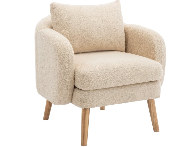  Fauteuil modenvie teddy beige 71 x 72 x 71 cm coussin d'assise 14 cm  - Conforama A