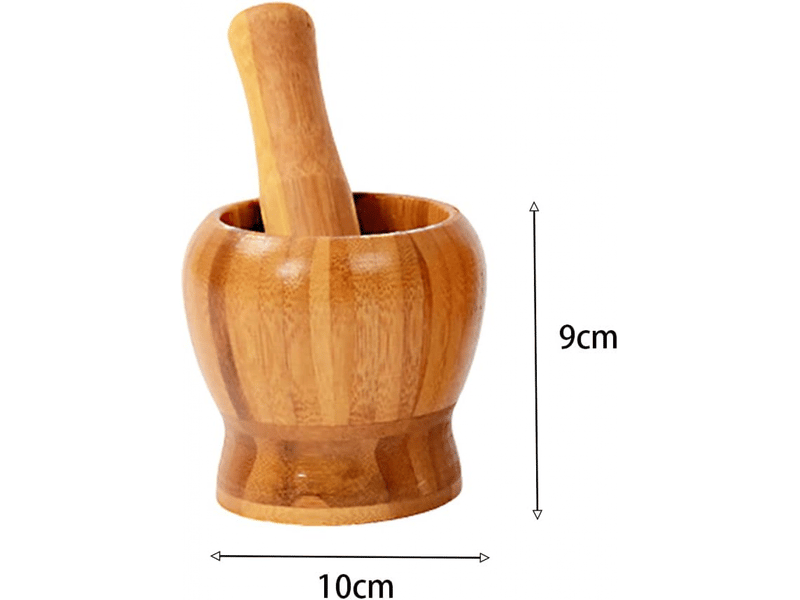 Mortier et pilon en bois naturel, ustensiles de cuisine pour épicer le gingembre, les herbes, les graines d'ail, 1 pièce  - Conforama C