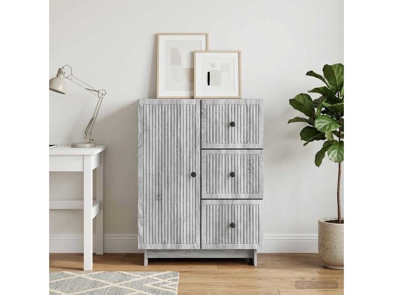  Buffet - bahut - meuble de rangement sonoma gris 66 x 34,5 x 90 cm bois d'ingénierie  - Conforama D