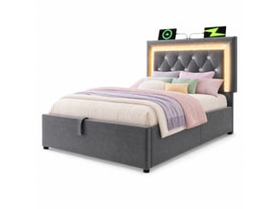 Lit coffre 90x200 cm    coloris gris