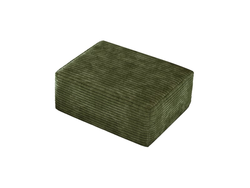  Pouf rectangulaire 95 x 70 x 40 cm en velours côtelé vert  - Conforama A