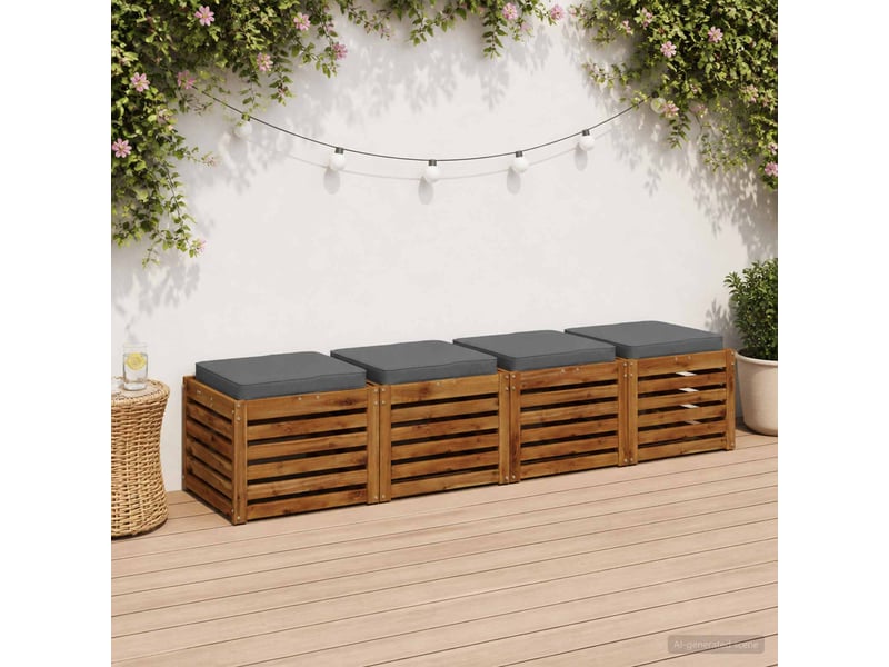  Lot de 4 coussins de siège, coussins d'assise vught 100 % polyester bleu cf60706  - Conforama B