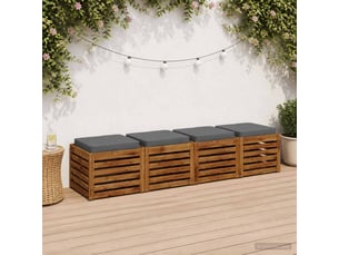 Lot de 4 coussins de siège, coussins d'assise vught 100 % polyester bleu cf60706