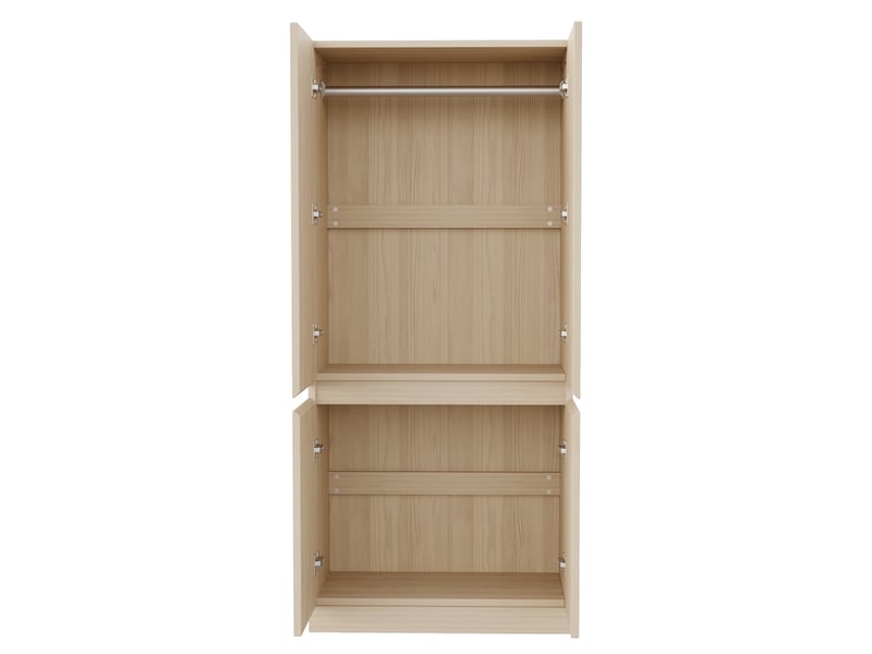  Armoire 4 porte(s) 0 tiroir(s) coloris naturel largeur 70 cm bois massif armoire naturel - Conforama E