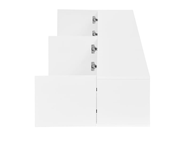  Meuble tv suspendu led 200 cm blanc brillant avec 4 portes et niches vitrées IKSETERA TRADING LTD - Conforama W