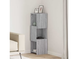Meuble d'angle, meuble de rangement salon 30,5x30x95cm bois d'ingénierie gris sonoma