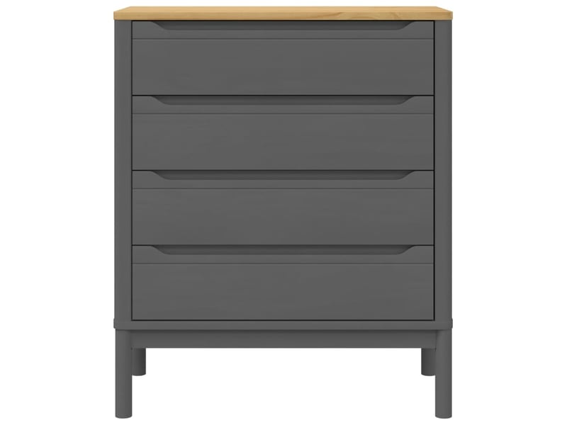  Commode chambre adulte, armoire à tiroirs floro gris bois de pin massif shl3650  - Conforama E