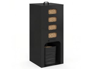 Réservoir à granulés 55 kg noir distributeur à pellets 40 x 40 x 98,5 cm avec contenant souple amovible
