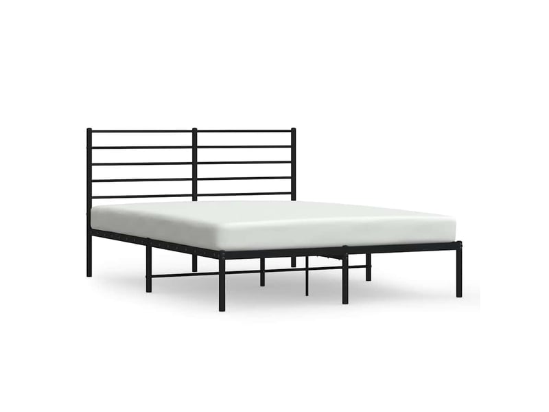 Lit double- lit adulte - cadre de lit métal sans matelas avec tête de lit noir 120x190cm - Conforama A