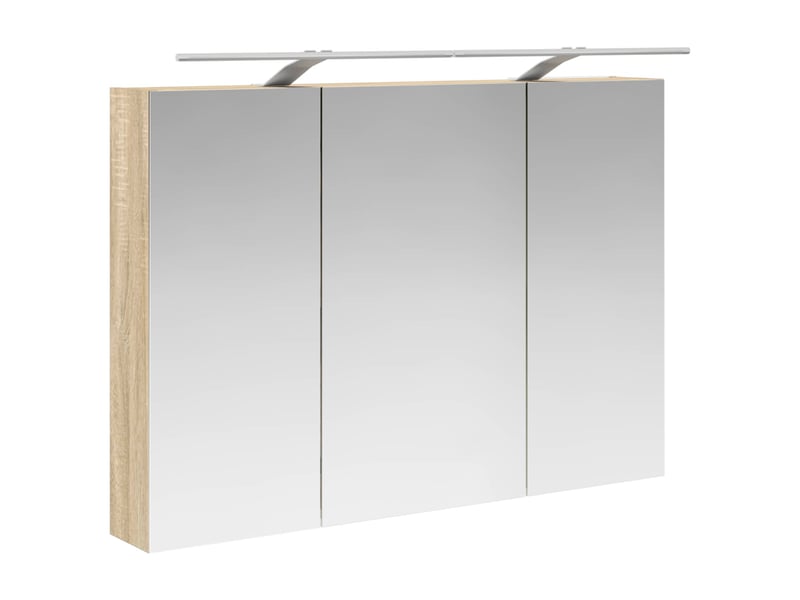 Armoire miroir salle de bain, meuble de rangement chêne sonoma 100x14.5x70 cm shl1969 - Conforama E