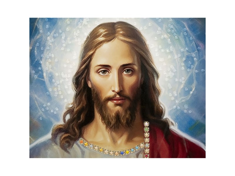  Tableau sur toile sacré-cœur de jésus avec cadre, 72x102 cm  - Conforama B