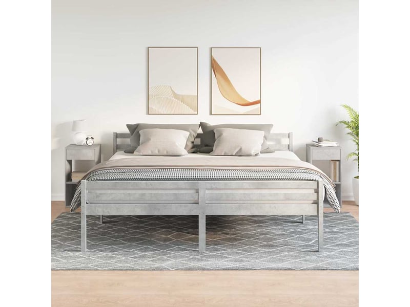 Lot de 2 tables de chevet - cabinet de chevet - table de nuit avec tiroir gris béton 35x34x66,5 cm - Conforama B