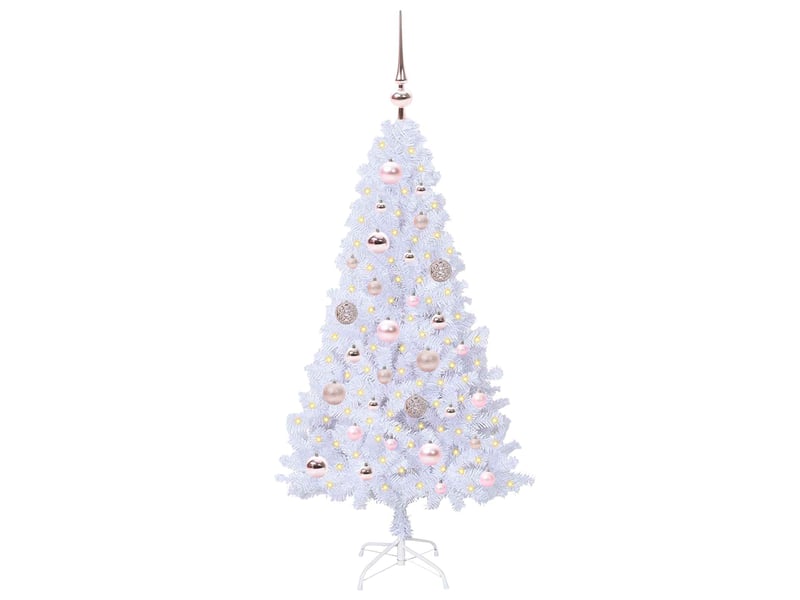  Sapin de noël artificiel, arbre de noël blanc 120 cm pvc et acier shl4404  - Conforama C