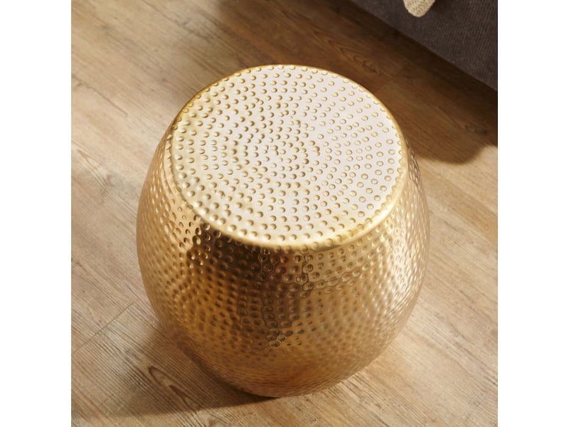  Table basse ronde 42x42 cm en aluminium doré  - Conforama C