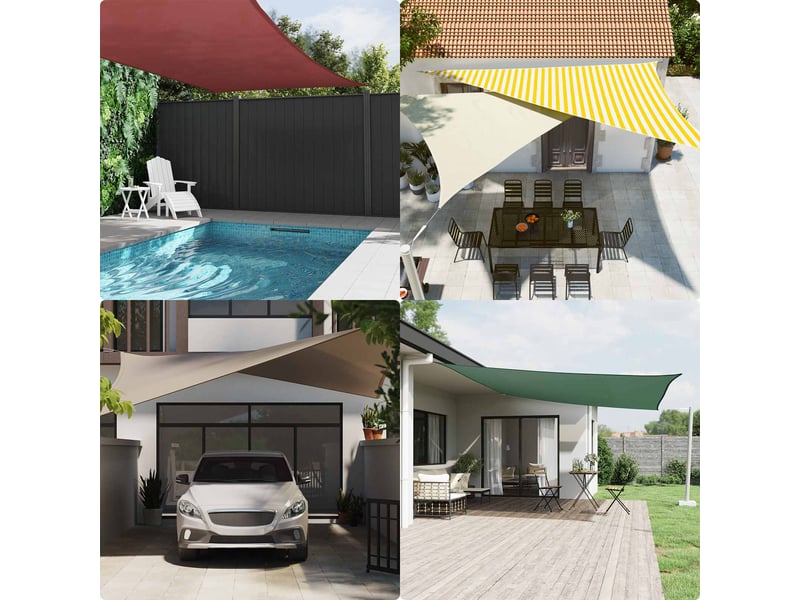  Voile d'ombre - voile d'ombrage - voile parasol jaune et blanc 6 x 7 m 100 % polyester oxford  - Conforama B
