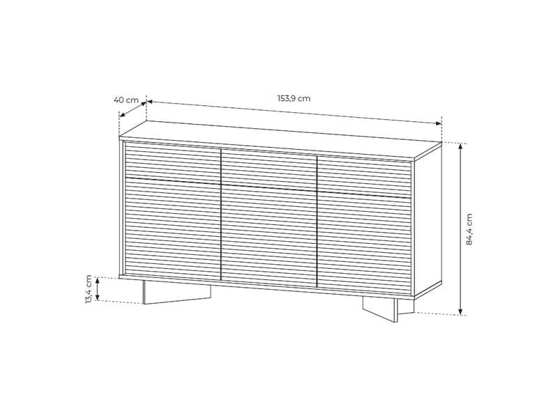  Buffet hatareta, commode 3 tiroirs, 154x40x84h cm chêne marron Hatareta - Conforama C