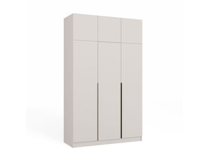 Senso 3d - armoire haute avec rehausse - portes, étagères - 150x250x56,5 cm - beige cachemire