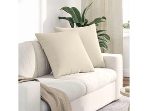 Lot de 2 coussins de canapé, coussins décoratifs tissu beige 60 x 60 cm cf58757