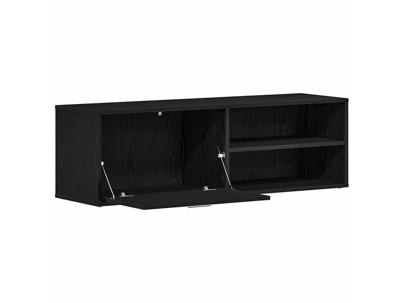  Meuble tv - banc tv - meuble de rangement en chêne noir 120x34x37 cm bois d'ingénierie  - Conforama E