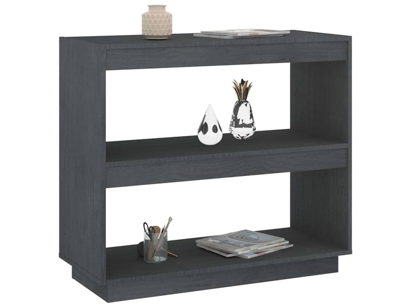  Bibliothèque, meuble de rangement salon gris 80x35x71 cm bois de pin massif  - Conforama D