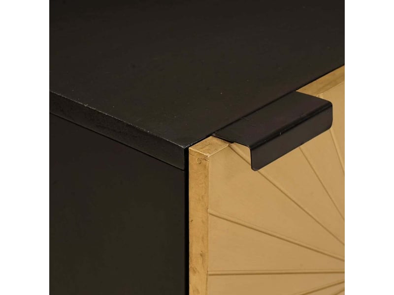  Table de chevet - cabinet de chevet - table de nuit noir et or 40 x 33 x 46 cm bois d'ingénierie  - Conforama E