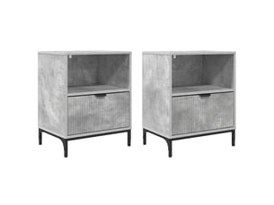 Tables de chevet avec tiroir 2 pièces gris béton 49 x 36 x 61 cm