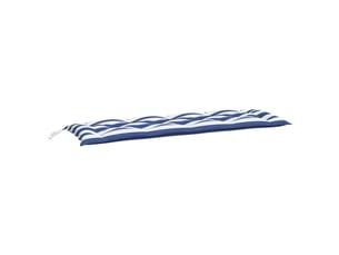 Coussin de banc de jardin, coussin d'assise rayures bleues et blanches 150x50x7cm cf52784