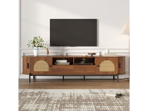 Meuble tv coloris bois foncé 200 cm RAUMIO  