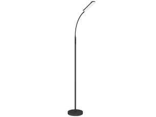Lampadaire sur pied de salon avec télécommande, contrôle tactile, noir, température couleur et luminosité réglables