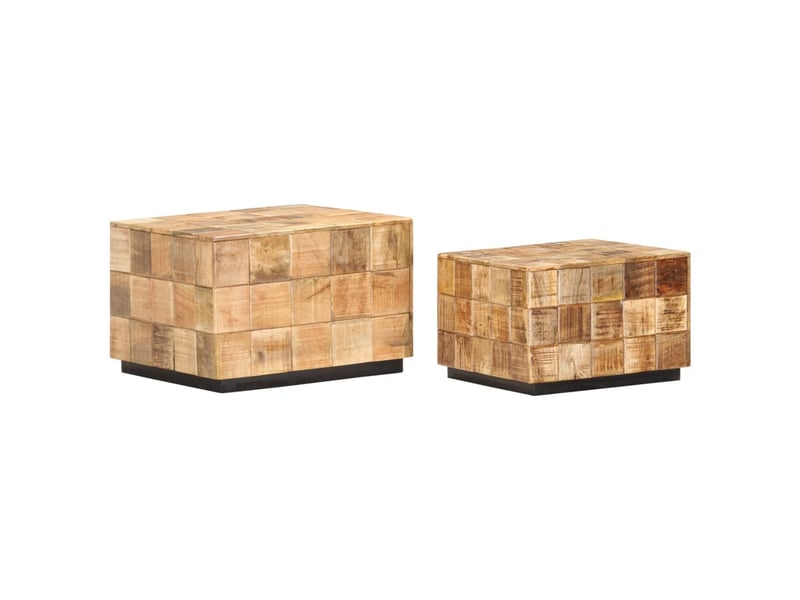  Tables basses 2 pcs | table de salon avec design de blocs bois de manguier brut  - Conforama B