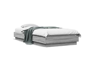 Lit simple 90x200 cm    coloris gris