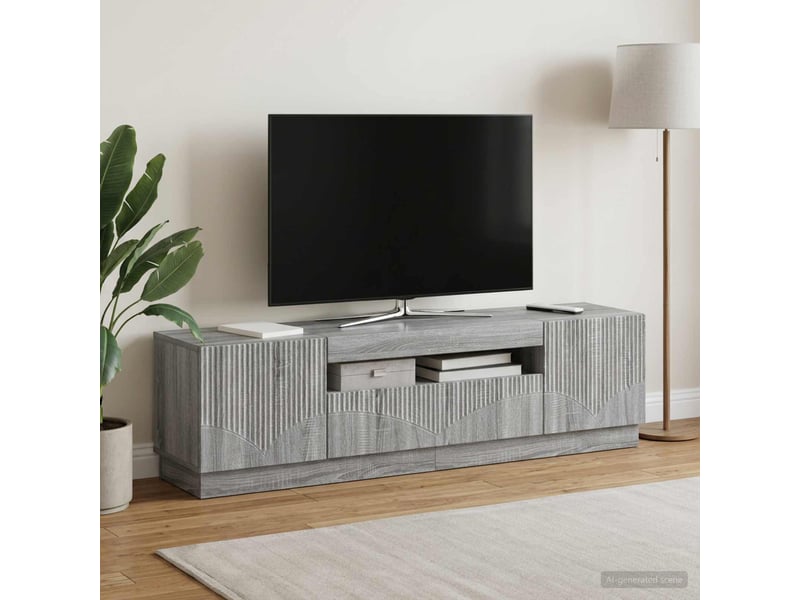 Meuble tv - banc tv - meuble de rangement led sonoma gris bois d'ingénierie - Conforama D