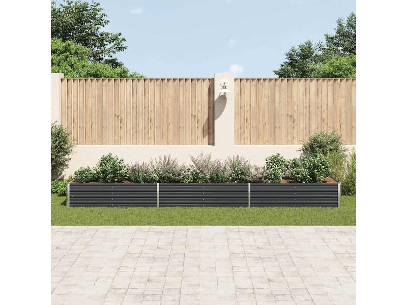  Jardinière - lit surélevé de jardin acier galvanisé 480x80x45 cm anthracite  - Conforama C