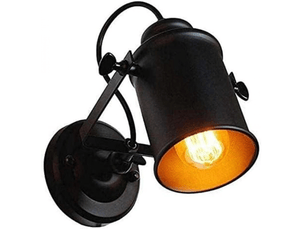 Réglable spot led lampe murale rétro industrielle e27, luminaire mural interieur en métal pour salon chambre restaurant cuisine, 60 w, noir