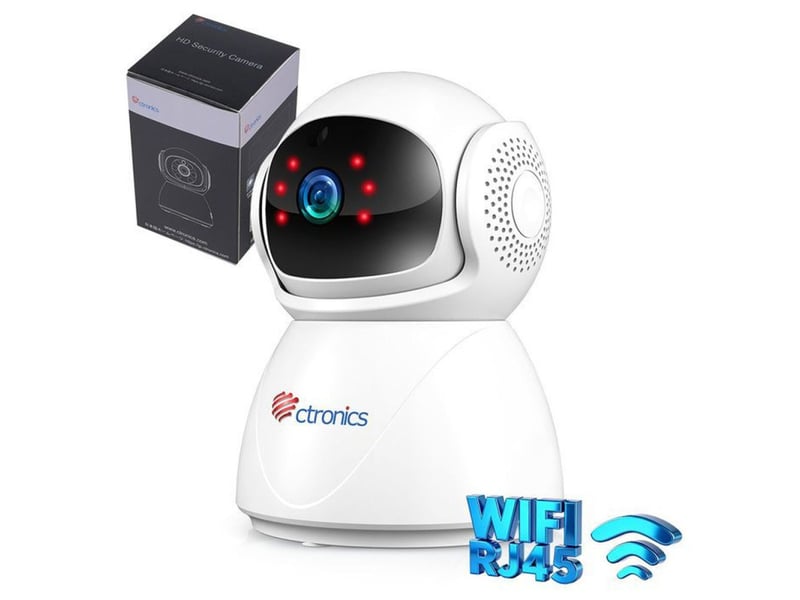  Camera wifi interieur 5mp ptz 360 detection humaine vision nocturne blanc  - Conforama A