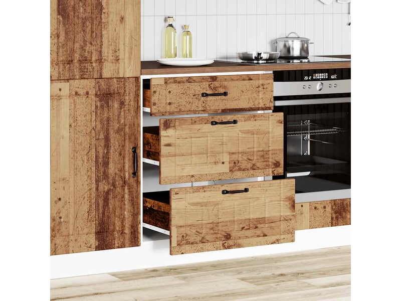  Meuble de rangement, armoire de cuisine lucca vieux bois bois ingénierie shl6308  - Conforama C