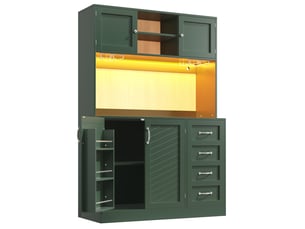 Buffet de cuisine 4 portes 2 tiroirs avec éclairage led 120 x 40 x 188 cm