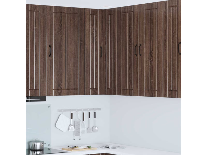 Meuble mural de cuisine, armoire d'angle cuisine lucca chêne brun 57x57x100cm - Conforama B