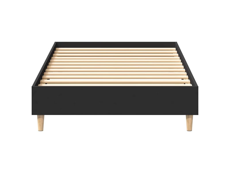  Lit simple- lit adulte -  cadre de lit sans matelas noir 100x200 cm bois d'ingénierie  - Conforama D