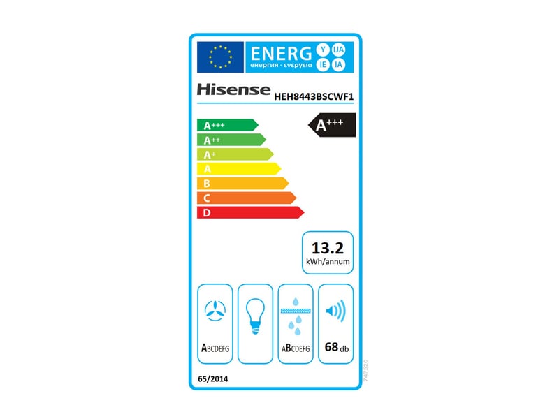 Hisense - plaque induction aspirante 4 feux 7160w noir heh8443bscwf1 - HEH8443BSCWF1 - Conforama B