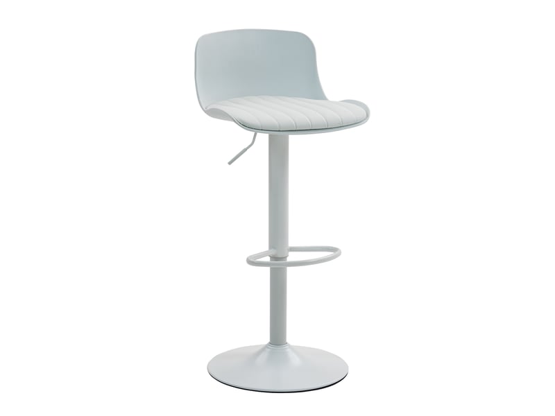  Tabourets de bar lot de 2 pivotants réglables - lpospi - dossier ergonomique, assise rembourrée, métal - blanc  - Conforama E