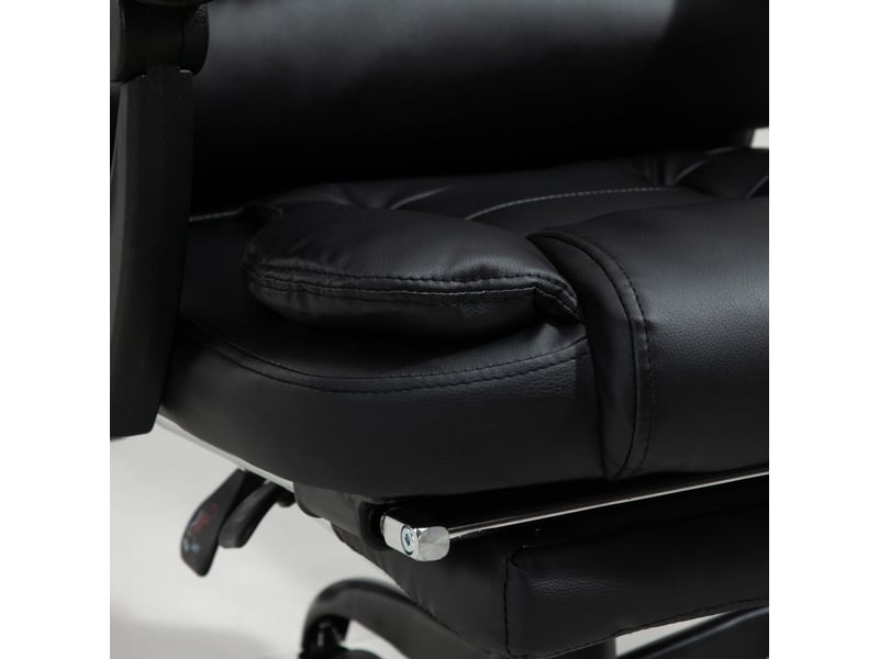 Chaise de bureau vinsetto massante 7 zones, hauteur réglable, pivotante avec repose-pieds intégré - Conforama E