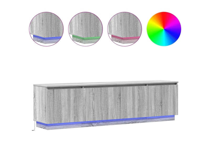  Meuble tv - banc tv - meuble de rangement 180 x 38 x 49 cm gris sonoma bois d'ingénierie  - Conforama D