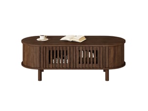 Table basse ovale coloris marron <strong>REDOM</strong> <strong></strong> - 40 cmx100 cm