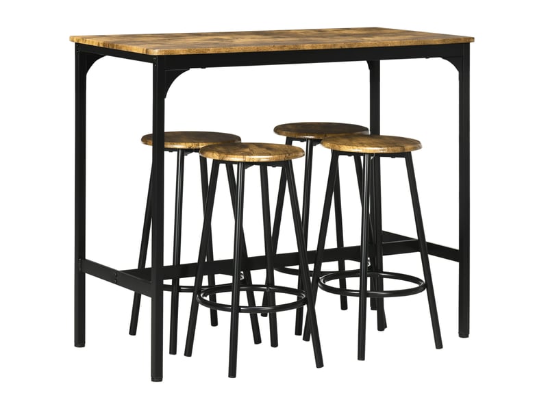 Ensemble table haute avec 4 tabourets gain de place 110 x 50 cm homvra