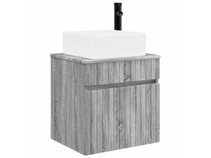 Meuble de lavabo mural, rangement salle de bain sonoma gris 49x41x63 cm shl3616