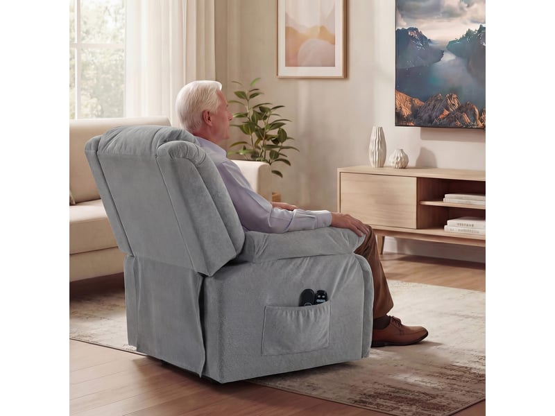  Fauteuil releveur électrique massant et chauffant en tissu 93x104x100 cm  - Conforama D