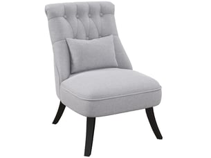 Fauteuil 52 x 69 x 77 cm dossier et coussin pieds surélevés revêtement en lin coloris gris confort détente